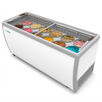 Koolmore 70-Inch Straight Glass Ice Cream Dipping Display Cabinet, 12-Tub, 20 Cu. Ft., Self-Contained Refrigeration