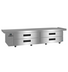 Thumbnail image #1 for Hoshizaki Steelheart Stainless Steel Two-Section Refrigerated Equipment Stand with 4 Drawers, Self-Contained Side-Mounted Refrigeration, 110-1/2 Inch Wide