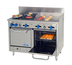 Thumbnail image #1 for Comstock-Castle 48-Inch Commercial Gas Range with 2 Open Burners, 24-Inch Griddle, 12-Inch Char-Broiler, and 2 Space-Saver Ovens