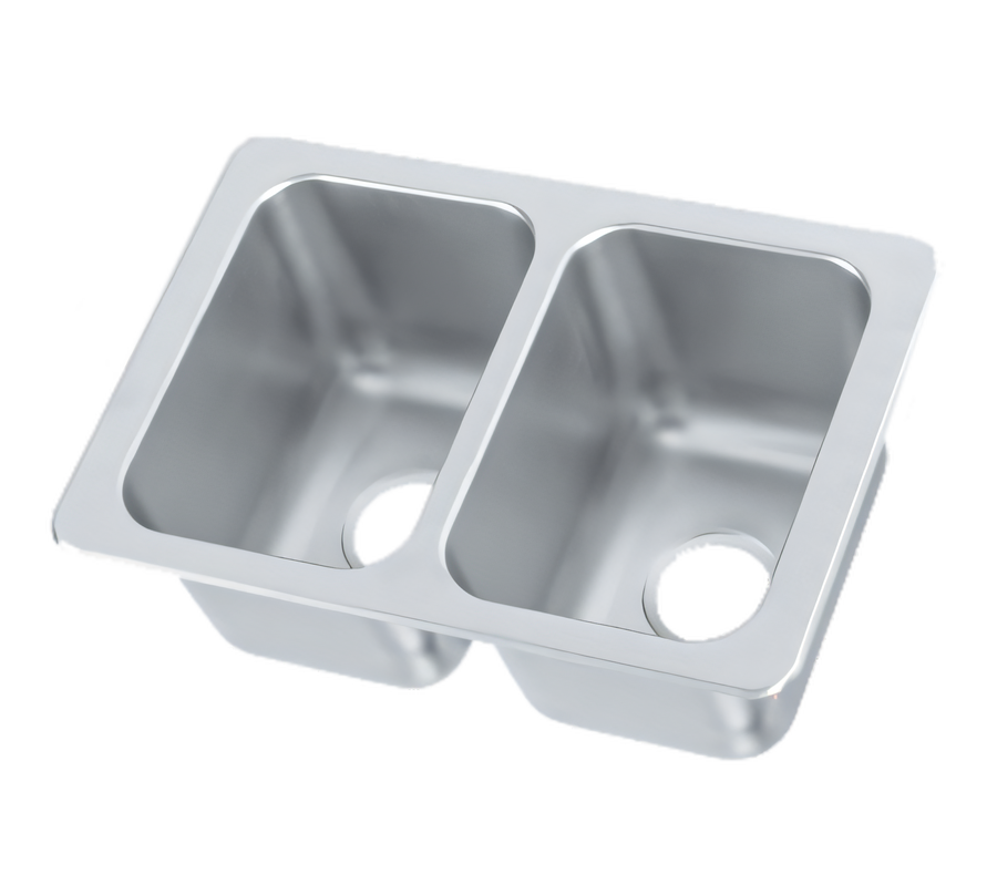 Product image #1 for Vollrath Two-Compartment Drop-In Sink, 25 x 17 Inch, 20-Gauge 304 Stainless Steel, Self-Rimming