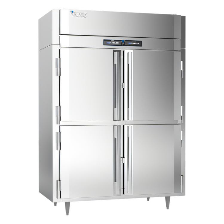 Product image #1 for Victory UltraSpec Extra-Wide Dual Temp Reach-In Warmer/Refrigerator Holding Cabinet, 2-Section, 4 Half-Height Doors