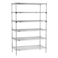 Metro Super Erecta Stationary Starter Wire Shelving Unit, 48W x 24D x 74H, Chrome-Plated, 6-Tier