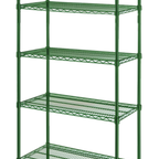 Thumbnail image #1 for Steel Works Stainless SW2472G-5 Heavy-Duty 5-Tier Wire Shelving Unit, Green Epoxy Coated, 24 x 72 Inches, Stationary