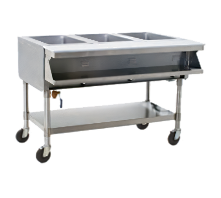 Product image #1 for Eagle Group Portable Sealed Well Hot Food Table, 2 Wells, 35-1/2" W x 32-1/4" D, 240V, Open Base with Casters