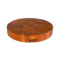 Boos Block 18-Inch Round End Grain Chinese Chopping Block, 3-Inch Thick, American Cherry, Reversible, Oil Finish