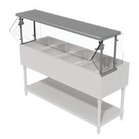 Advance Tabco Sleek Shield Single-Sided Self-Service Adjustable Front Glass Food Shield for 2-Well Food Tables