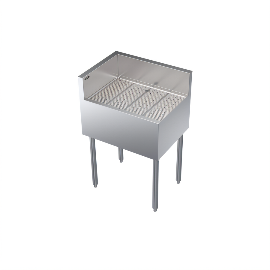 Product image #1 for Krowne Royal Series Freestanding Stainless Steel Underbar Corner Drainboard with Left End Return, 24 x 19 x 36-1/2 Inches
