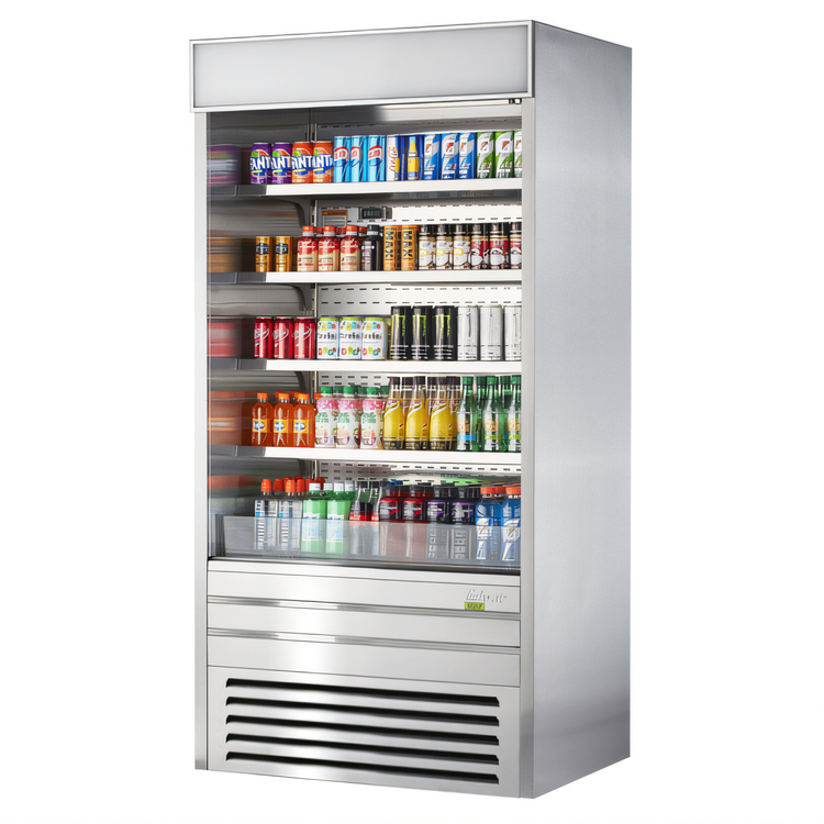 Product image #1 for Turbo Air 36-Inch Vertical Air Curtain Open Display Merchandiser, 16.5 Cu. Ft., Stainless Steel