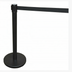 Thumbnail image #1 for Omcan Freestanding Retractable Belt Crowd Control Barrier with Rubberized Base and 78-Inch Black Belt