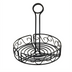 Thumbnail image #1 for Winco Round Black Wire Single-Compartment Condiment Caddy, 6-1/4 Inch Diameter x 9 Inch High