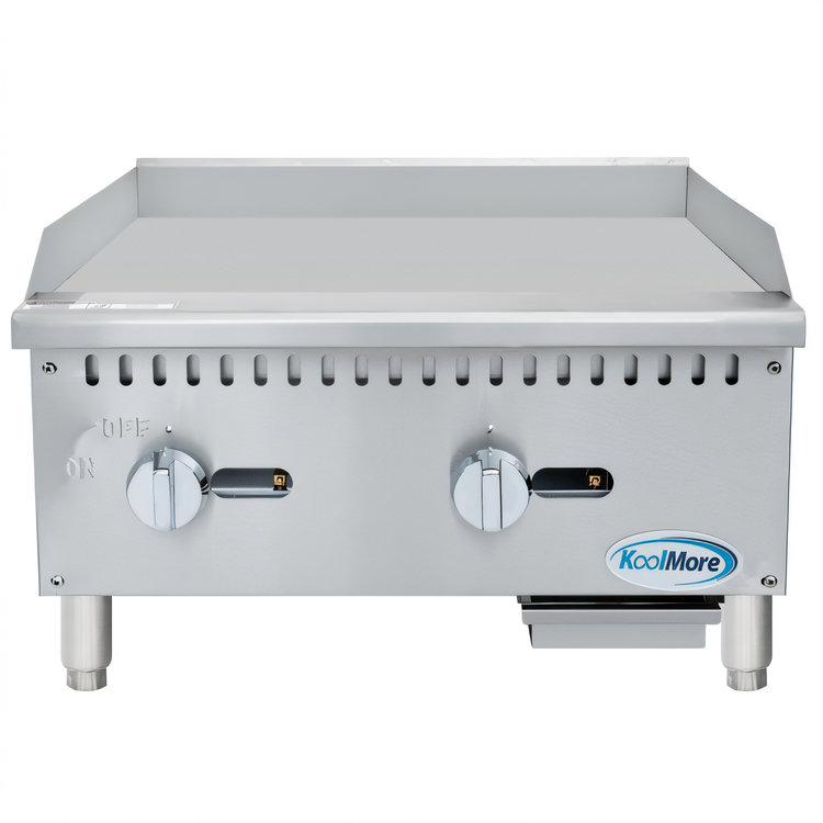 Product image #1 for Koolmore 24-Inch Countertop Natural Gas Commercial Griddle, 2-Burner, 60,000 BTU, Stainless Steel