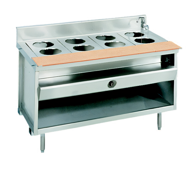 Product image #1 for La Rosa Gas Wet Hot Food Table, 72 Inch x 28 Inch, 5 Openings, Cabinet Base