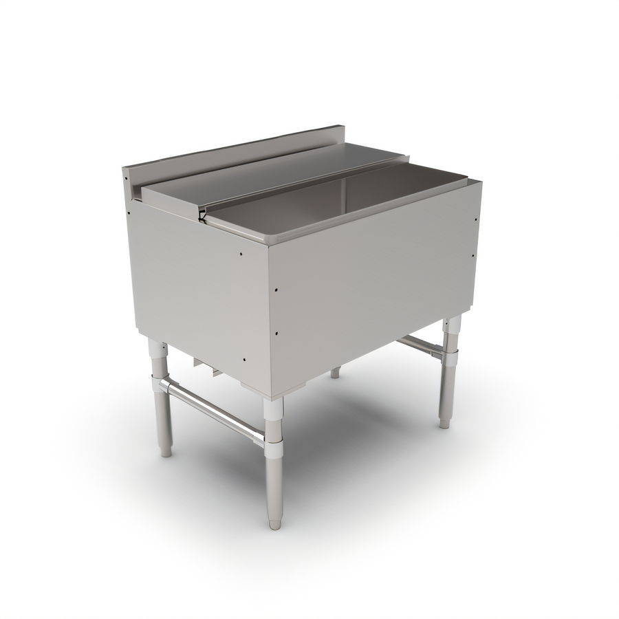 Product image #1 for John Boos 30-Inch Underbar Ice Bin/Cocktail Unit with 7-Circuit Cold Plate and Sliding Lid, Stainless Steel