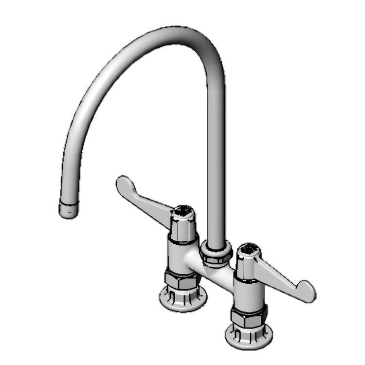 Product image #1 for equip 4-Inch Deck Mount Mixing Faucet with 9-Inch Swivel Gooseneck and Wrist Handles