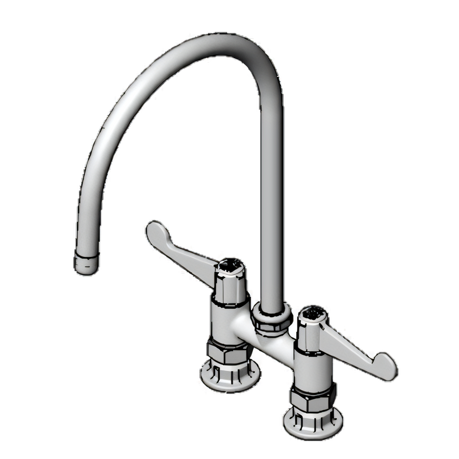 Product image #1 for equip 4-Inch Deck Mount Mixing Faucet with 9-Inch Swivel Gooseneck and Wrist Handles