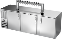Beverage-Air 72-Inch Three-Door Direct Draw Beer Dispenser with 12-Tap Tower and 3 Half-Keg Capacity