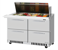 Turbo Air PRO Series 48-1/4-Inch Front Breathing Mega Top Sandwich/Salad Prep Table with 4 Drawers, 2-Section