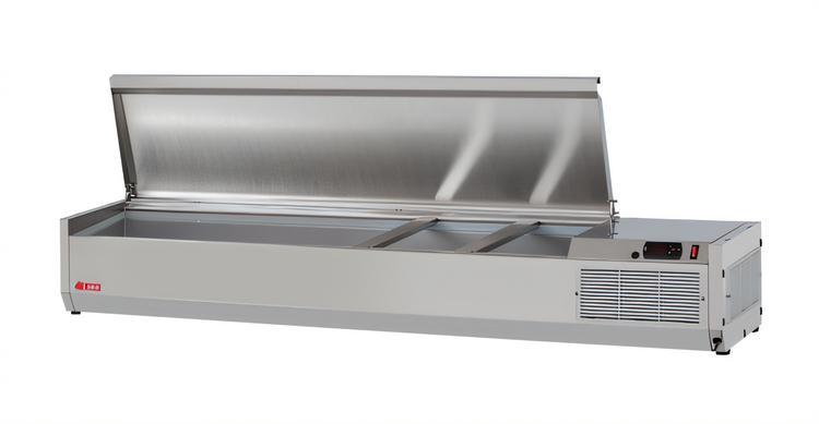 Product image #1 for Turbo Air E-Line 60-1/4 Inch Countertop Salad Table with 7 x GN 1/4 Pan Capacity, Self-Contained R290 Refrigeration