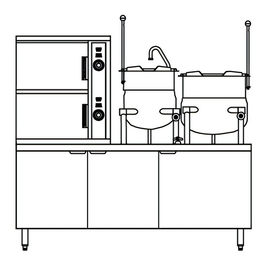 Product image #1 for Crown SCX-10-6-6 Two-Compartment Convection Steamer with Dual 6-Gallon Kettles, Floor Model