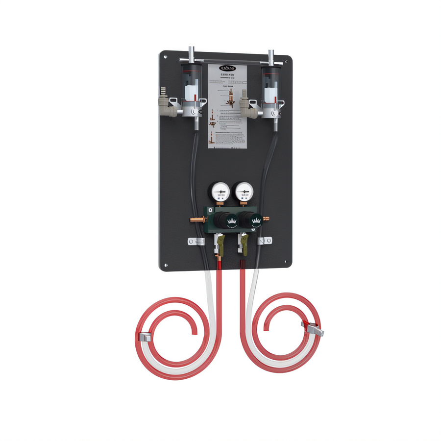 Product image #1 for Krowne MasterTap Regulator Panel with 2 Empty Keg Detectors (FOBs), 2 Beer Lines