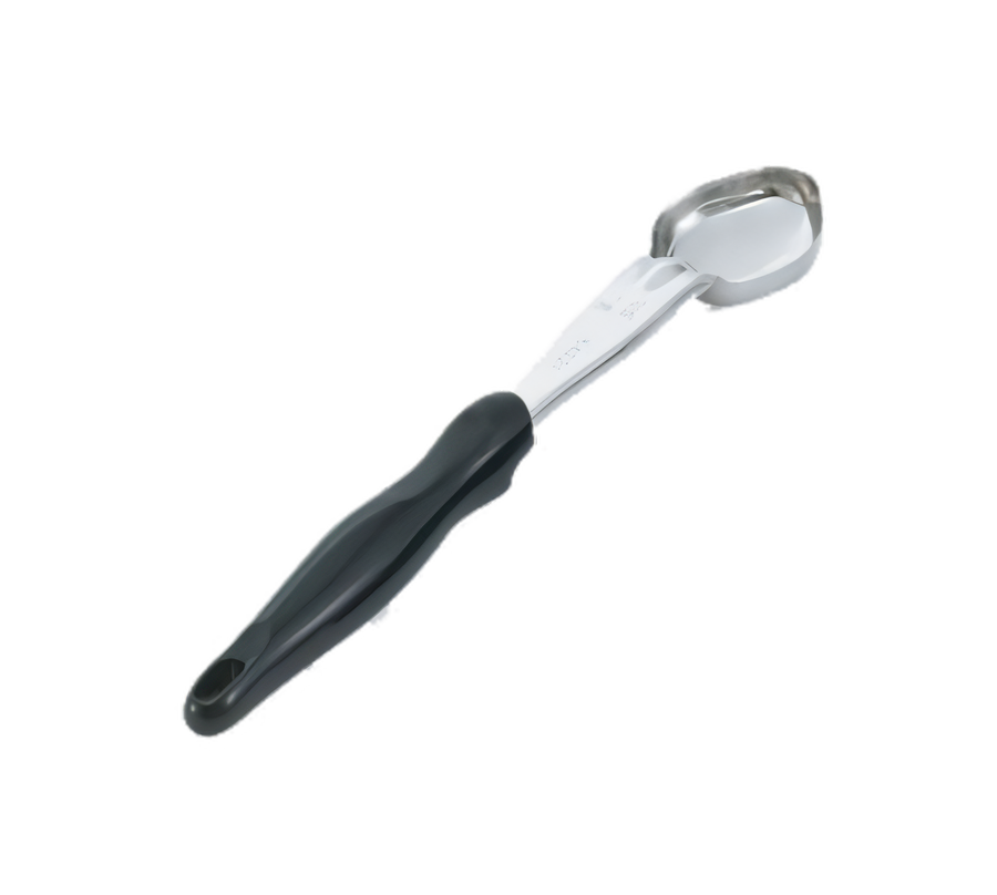 Product image #1 for Vollrath Jacob's Pride 1 oz Solid Oval Spoodle Portion Control Serving Spoon, Black Handle, 12-1/2 in.