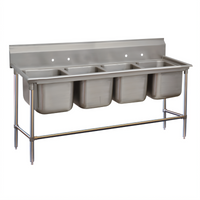 Advance Tabco Regaline 4-Compartment Stainless Steel Commercial Sink, 114 1/4 Inches Long, with 24 x 24 x 14 Inch Compartments