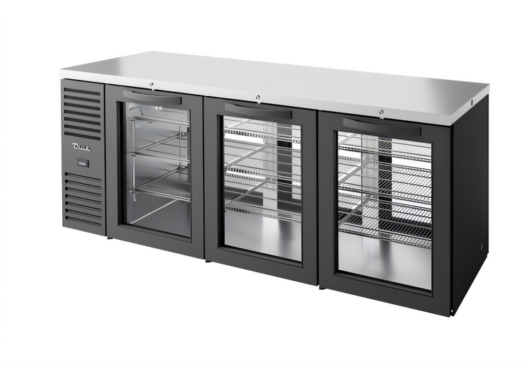 Product image #2 for True Premier Bar Pass-Thru Three-Section Back Bar Cooler, 84 Inch Wide, 6 Glass Doors