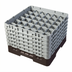 Thumbnail image #2 for Cambro Camrack Full Size 36-Compartment Brown Glass Rack with 6 Soft Gray Extenders, 11-3/4