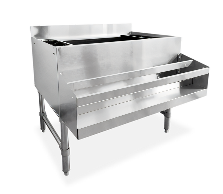 Product image #1 for Omcan CS-ICB-36 36-Inch Underbar Stainless Steel Ice Bin with 12-Inch Deep Bowl, 3-Inch Backsplash, and Bottle Holders