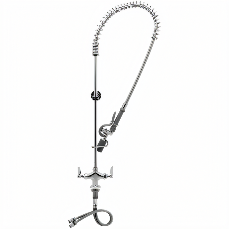 Product image #1 for T&S Brass EasyInstall Low-Flow Deck-Mount Single-Hole Pre-Rinse Faucet with 44-Inch Hose and 0.65 GPM Spray Valve