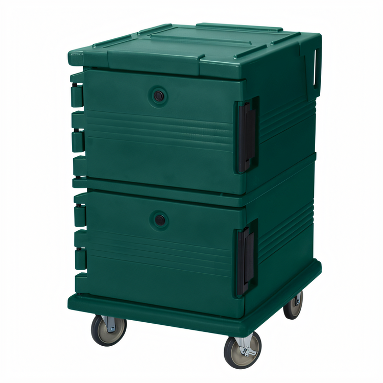 Product image #1 for Cambro Ultra Camcart® UPC1200 Double-Compartment Front-Loading Insulated Food Pan Carrier, 12 Full-Size Pan Capacity, Green