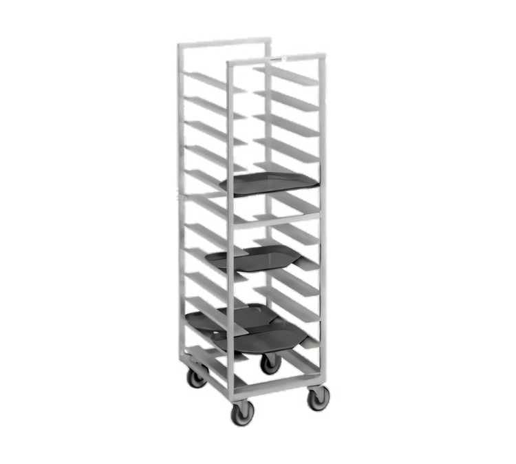 Product image #1 for Channel T440A3 Trapezoidal Aluminum Cafeteria Tray Rack with 5-Inch Swivel Stem Casters