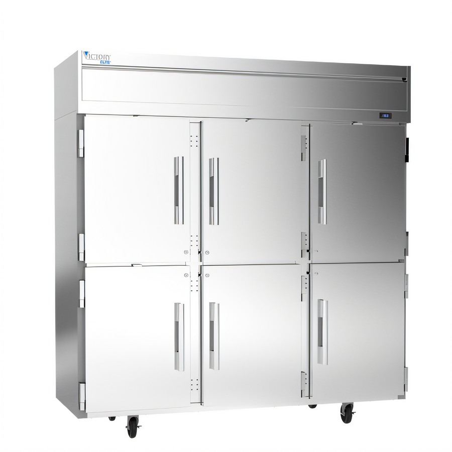 Product image #1 for Victory Elite V-Core Three-Section Top-Mount Reach-In Freezer, 69.1 Cu. Ft., Half-Height Solid Doors