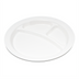Thumbnail image #1 for Carlisle 9 Inch White 3-Compartment Narrow Rim Polycarbonate Plate