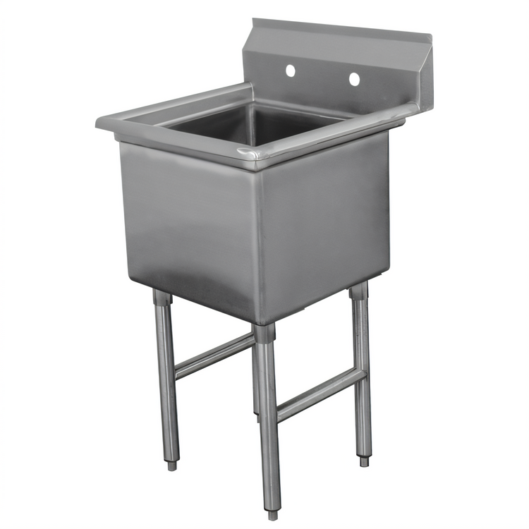 Product image #1 for Advance Tabco 1-Compartment Fabricated Sink with 30 x 24 x 14 Inch Bowl, No Drainboards, Legs with Side Cross-Bracing