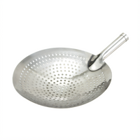 Winco 12-Inch Round Perforated Stainless Steel Wide Skimmer
