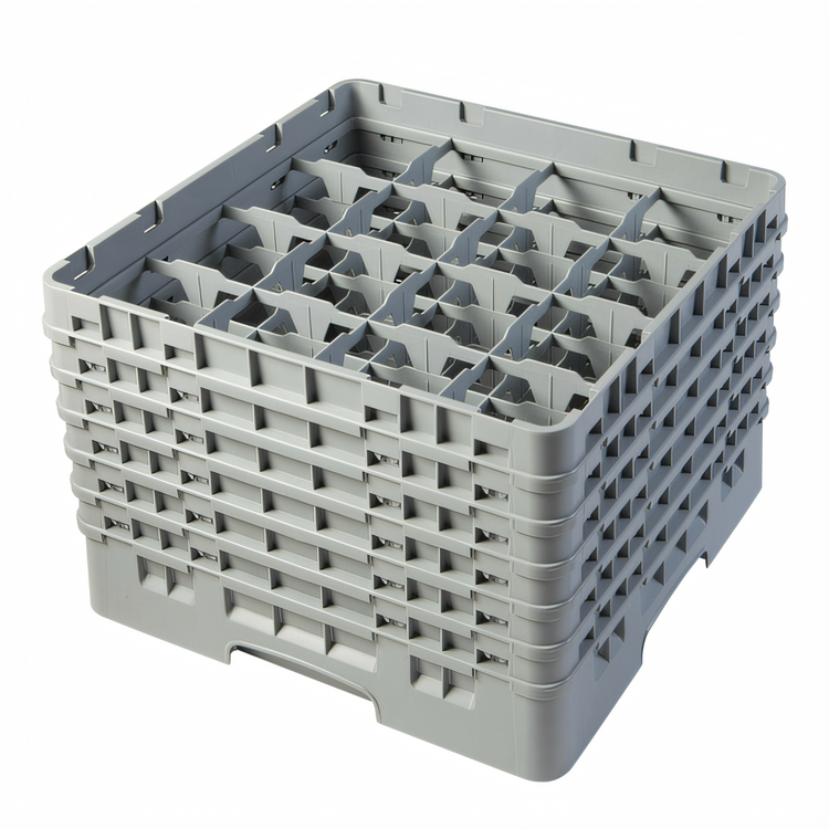 Product image #2 for Cambro Camrack 16-Compartment Full Size Glass Rack, 11-3/4" High, Soft Gray