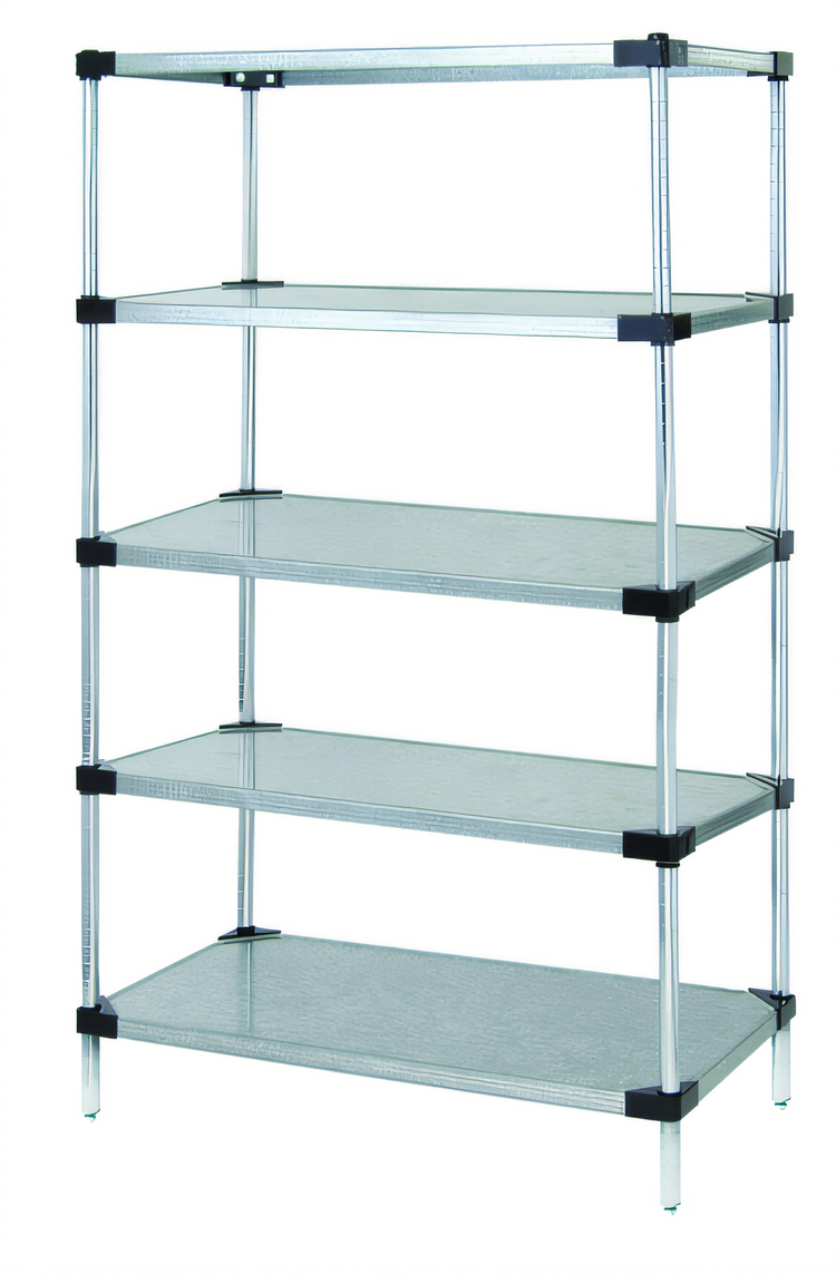 Product image #1 for Quantum 42 in W x 24 in D x 74 in H Stationary Solid Shelving Starter Kit with 5 Shelves