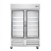 Thumbnail image #1 for KoolMore 54-Inch 2-Section Convertible Refrigerator/Freezer Reach-In with Self-Closing Glass Doors, 49 Cu. Ft.