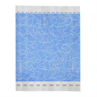 Bar Maid Blue Pattern Tyvek Tear-Free Sequentially Numbered Wristbands, 3/4 Inch x 9.5 Inch, 500-Pack