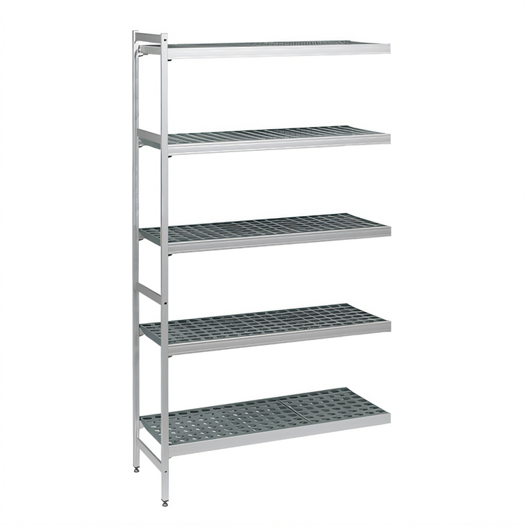 Product image #1 for Fermostock 5-Tier Perforated Polymer Shelving Expansion Kit, 68"W x 14"D x 83"H