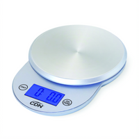 CDN SD1104-S Digital Portion Control Food Scale with Round Stainless Steel Platform, 11 lb / 5 kg Capacity