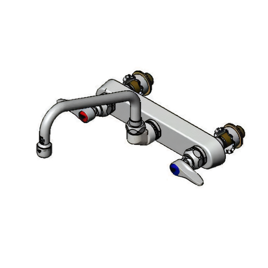 Product image #1 for T&S Brass 8-Inch Wall-Mount Workboard Faucet with Swing Nozzle and Lever Handles