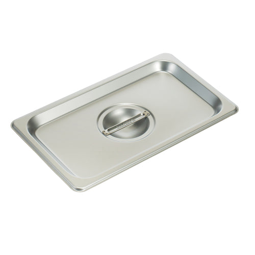 Product image #1 for Winco 1/4 Size Solid Steam Table Pan Cover with Handle, 25-Gauge 18/8 Stainless Steel