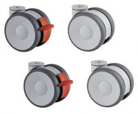 Lainox Compact Naboo Floor Stand Caster Kit, 4 Casters with 2 Brakes