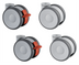 Thumbnail image #1 for Lainox Compact Naboo Floor Stand Caster Kit, 4 Casters with 2 Brakes