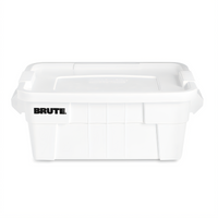 BRUTE 14 Gallon White Plastic Food Storage Tote with Lid