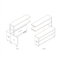 Randell 74-1/2-Inch Modular Chef Service Counter Center Section with Plate Storage Cabinet and Double Overshelf