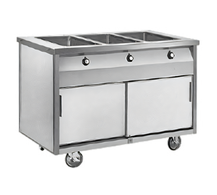 Product image #1 for Randell HTD-3B 48" Mobile Electric 3-Well Hot Food Table with Enclosed Heated Base