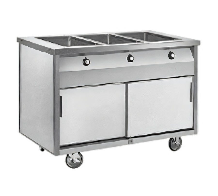 Product image #1 for Randell HTD-3B 48" Mobile Electric 3-Well Hot Food Table with Enclosed Heated Base